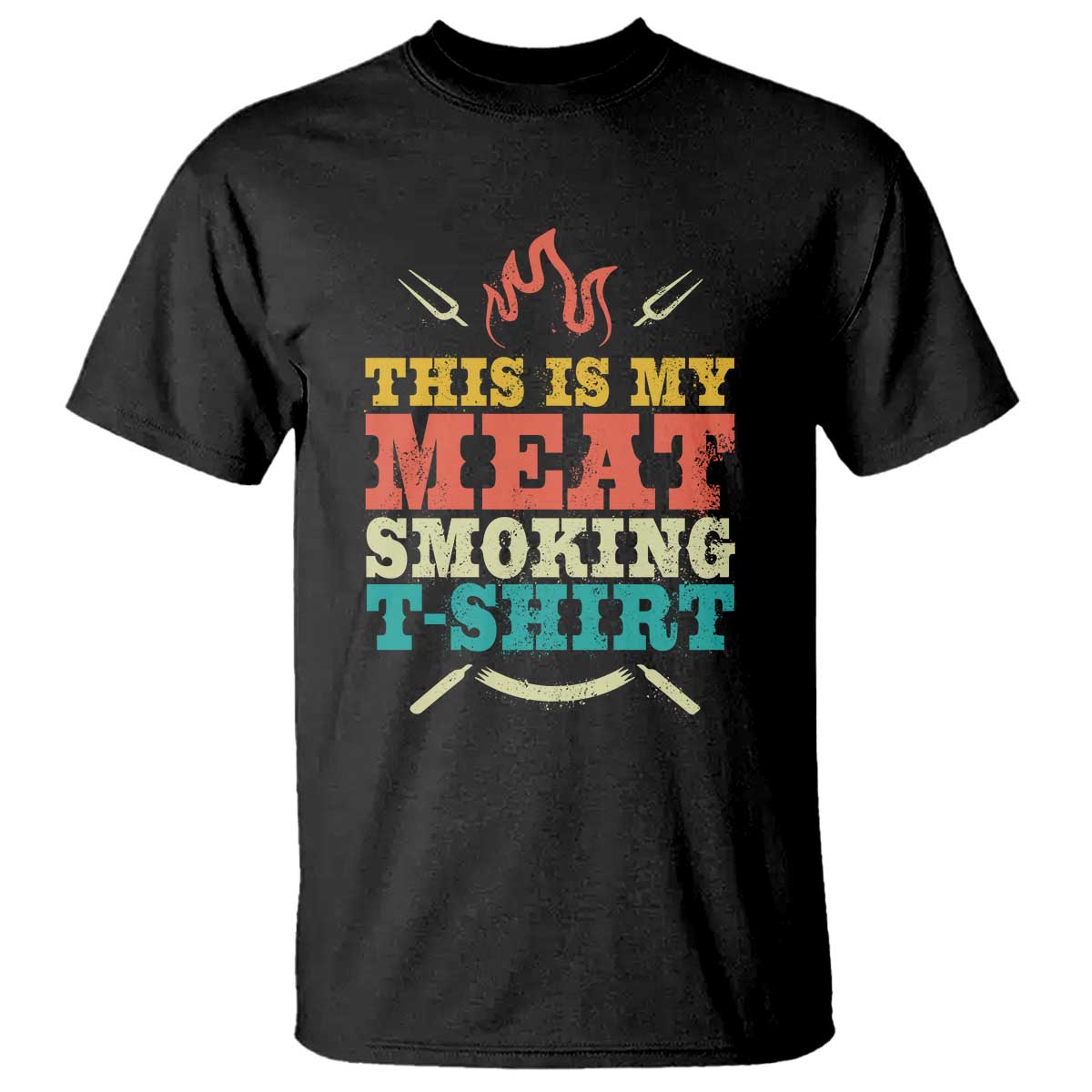 funny-grilling-bbq-t-shirt-this-is-my-meat-smoking-shirt-retro-fork-fathers-day
