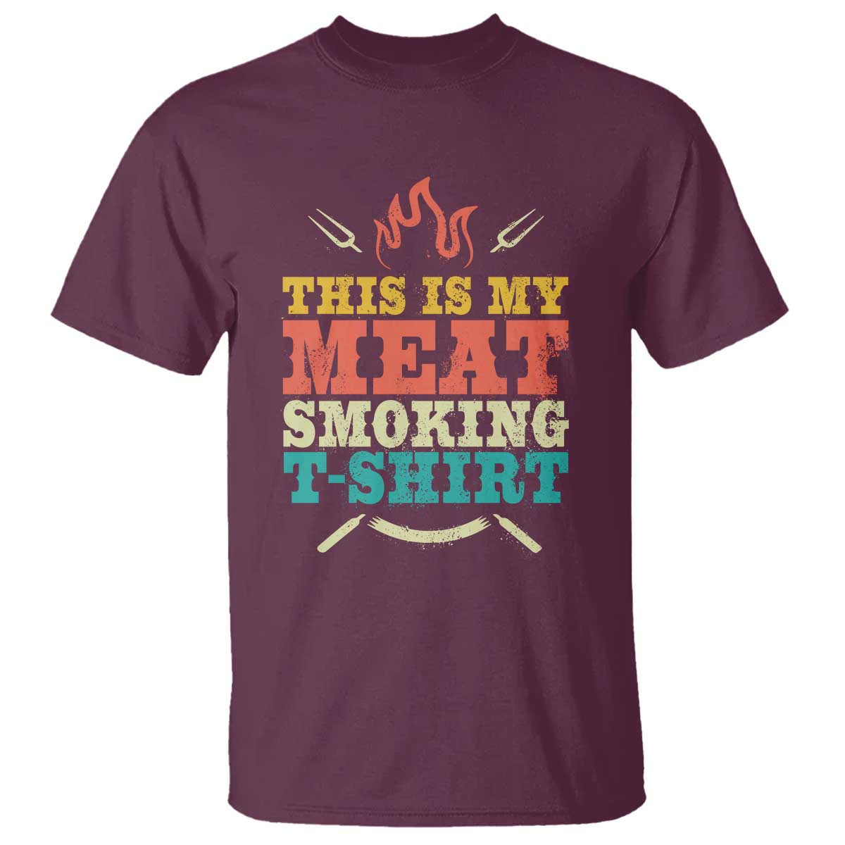 funny-grilling-bbq-t-shirt-this-is-my-meat-smoking-shirt-retro-fork-fathers-day