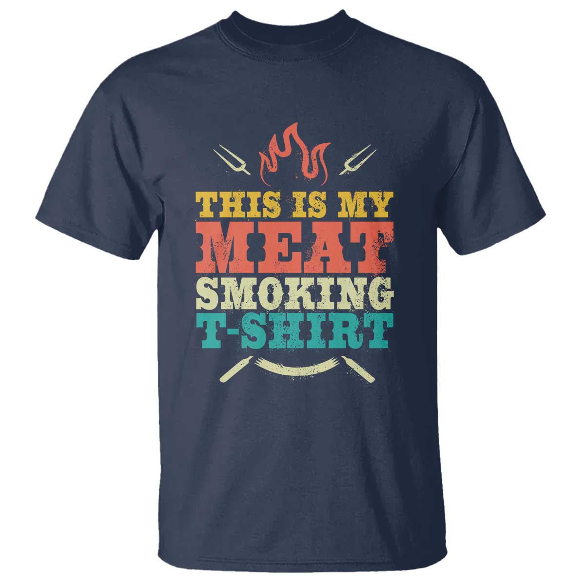 funny-grilling-bbq-t-shirt-this-is-my-meat-smoking-shirt-retro-fork-fathers-day
