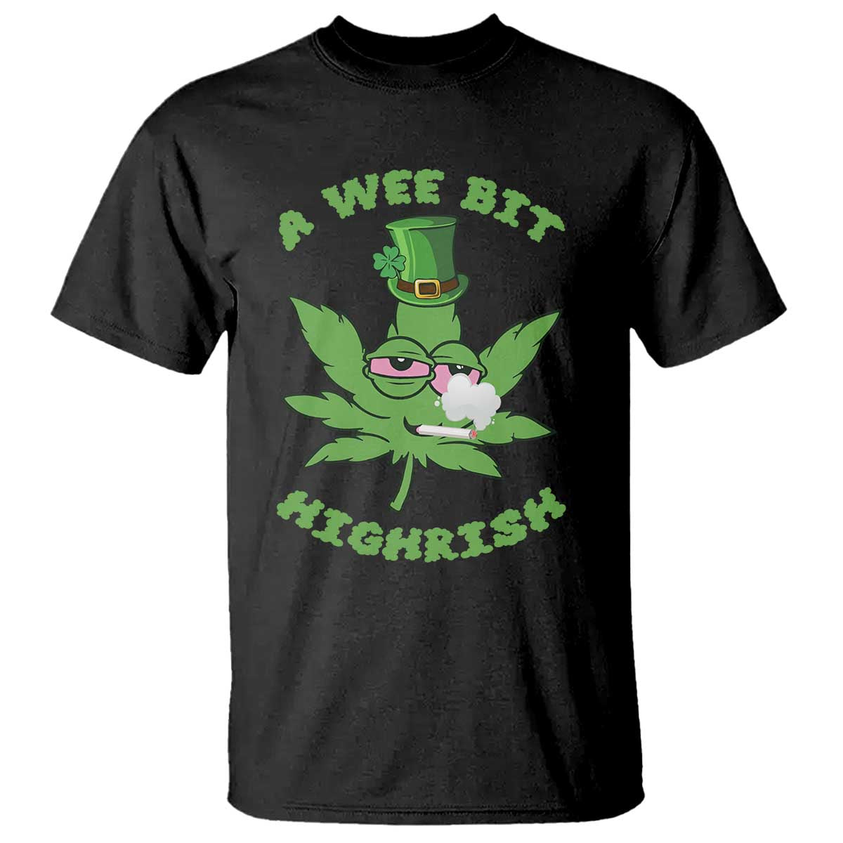 funny-st-patricks-day-cannabis-weed-t-shirt-a-wee-bit-highrish-shamrock