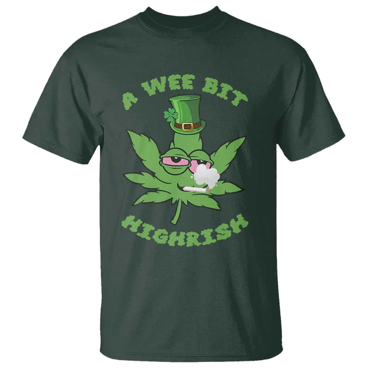 funny-st-patricks-day-cannabis-weed-t-shirt-a-wee-bit-highrish-shamrock