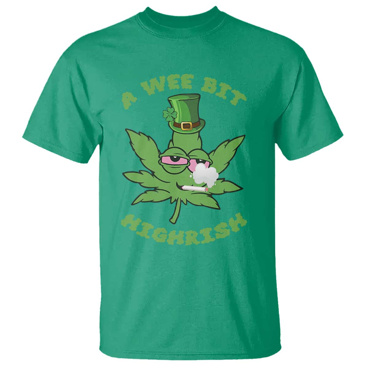 funny-st-patricks-day-cannabis-weed-t-shirt-a-wee-bit-highrish-shamrock