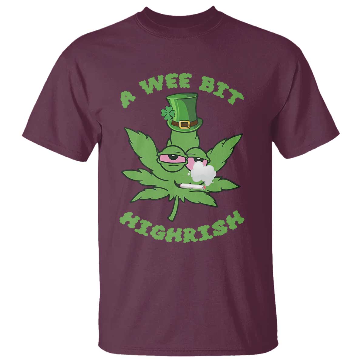 funny-st-patricks-day-cannabis-weed-t-shirt-a-wee-bit-highrish-shamrock