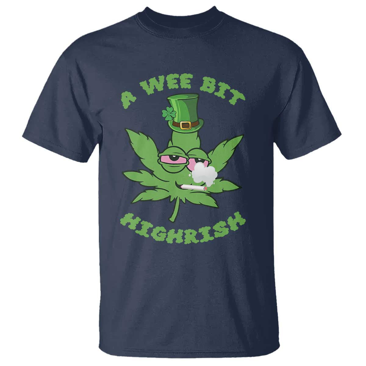 funny-st-patricks-day-cannabis-weed-t-shirt-a-wee-bit-highrish-shamrock