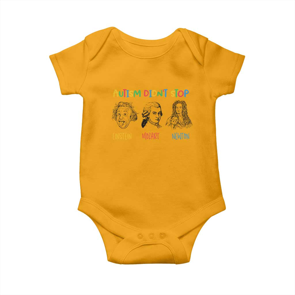Autism Didn't Stop Einstein Mozart Newton Baby Onesie Autism Support