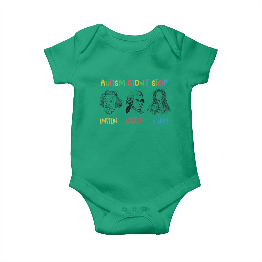 Autism Didn't Stop Einstein Mozart Newton Baby Onesie Autism Support
