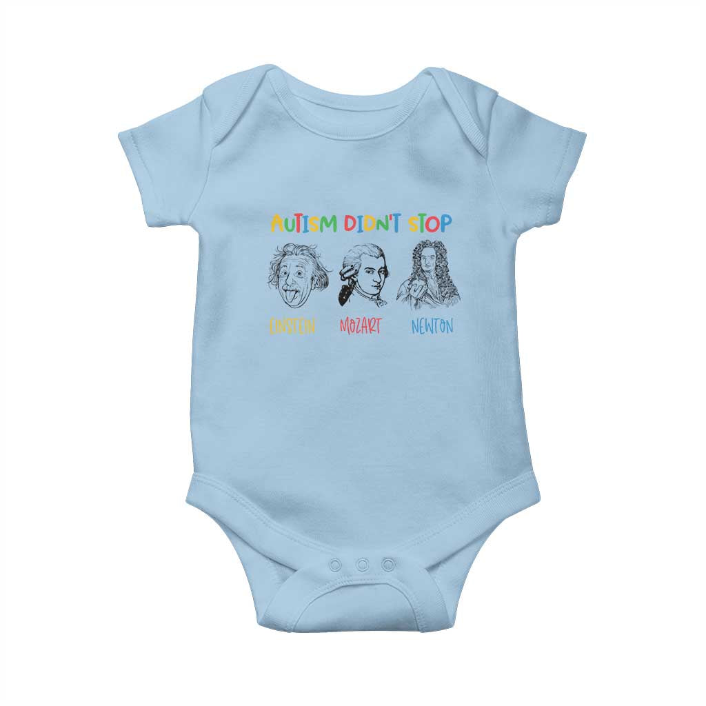 Autism Didn't Stop Einstein Mozart Newton Baby Onesie Autism Support