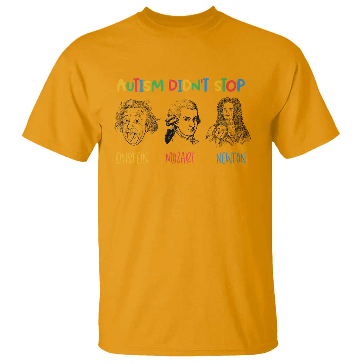 Autism Didn't Stop Einstein Mozart Newton T Shirt Autism Support