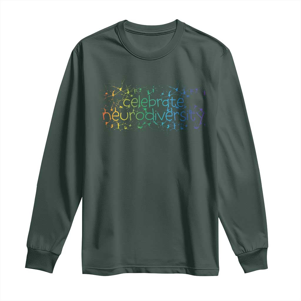 Celebrate Neurodiversity Long Sleeve Shirt Autism Support ASD ADHD Mental Health