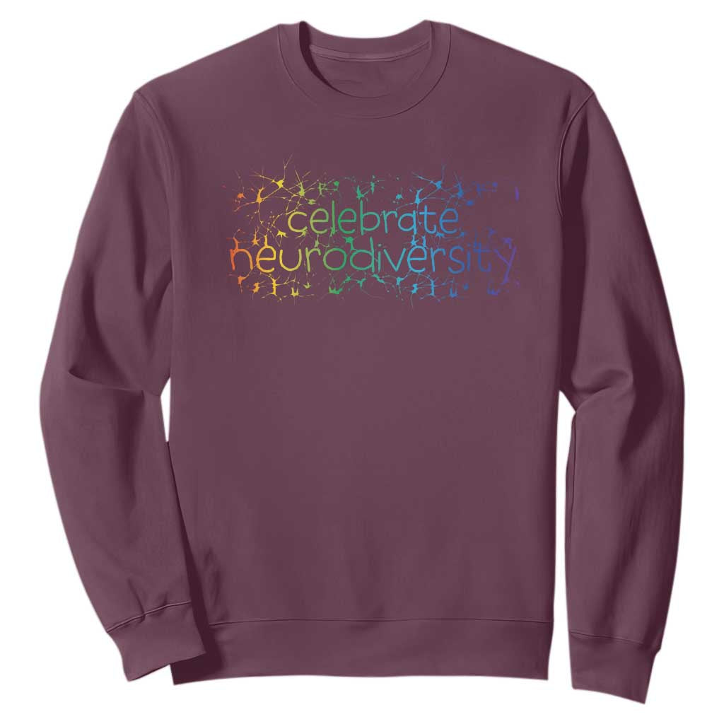 Celebrate Neurodiversity Sweatshirt Autism Support ASD ADHD Mental Health