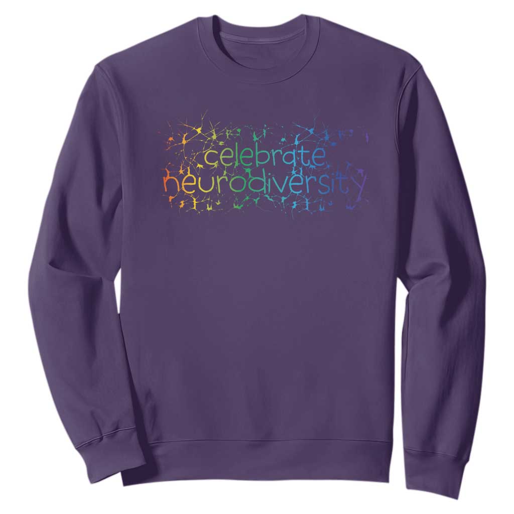 Celebrate Neurodiversity Sweatshirt Autism Support ASD ADHD Mental Health