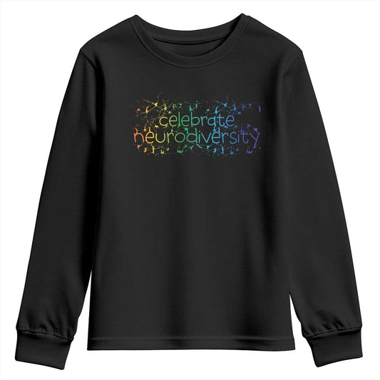Celebrate Neurodiversity Youth Sweatshirt Autism Support ASD ADHD Mental Health