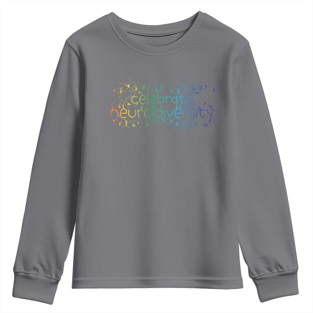 Celebrate Neurodiversity Youth Sweatshirt Autism Support ASD ADHD Mental Health