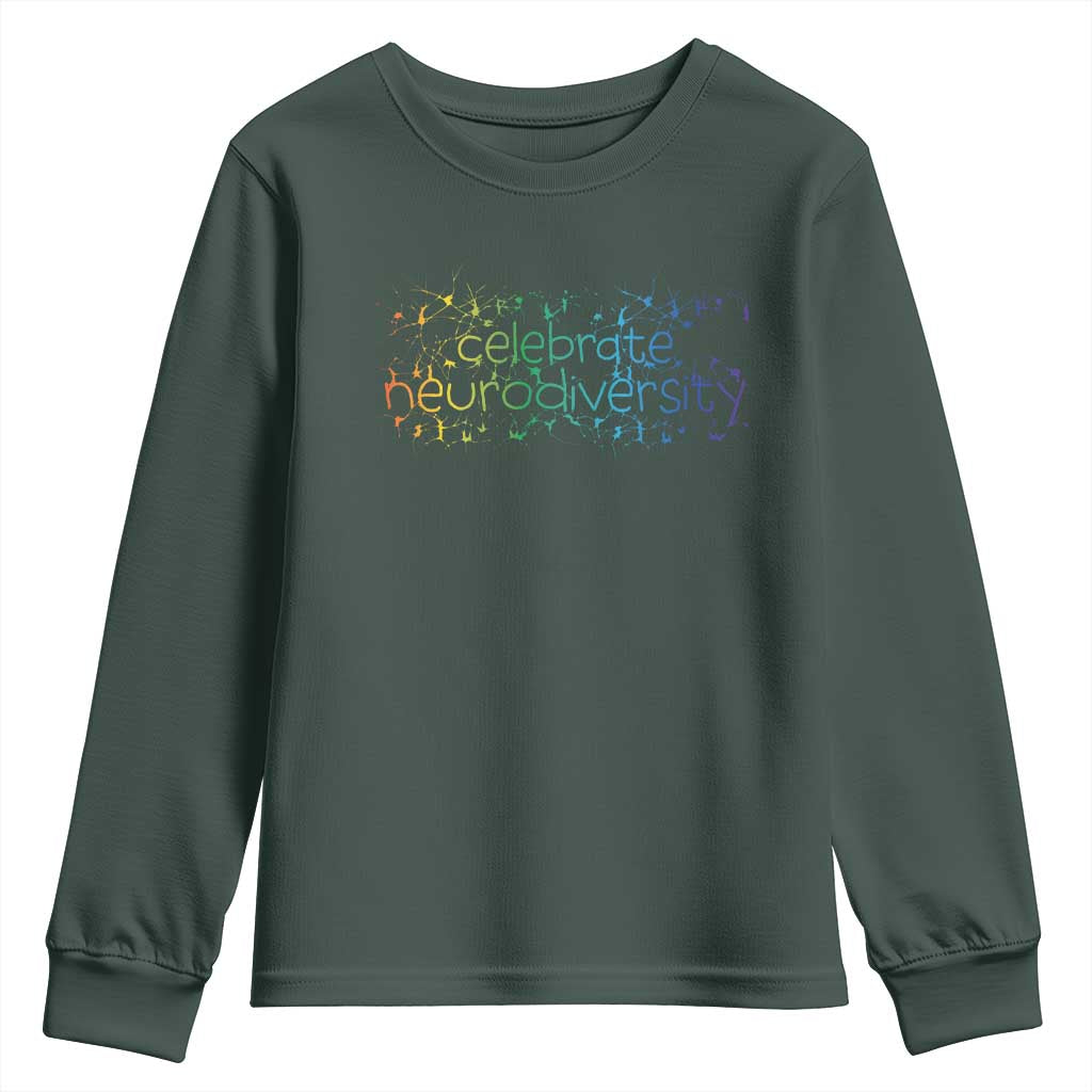 Celebrate Neurodiversity Youth Sweatshirt Autism Support ASD ADHD Mental Health
