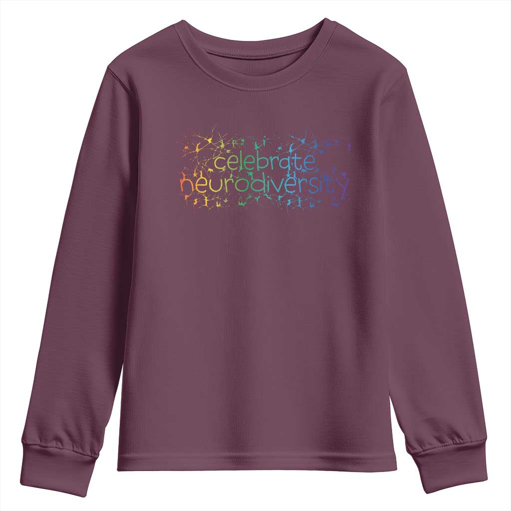 Celebrate Neurodiversity Youth Sweatshirt Autism Support ASD ADHD Mental Health