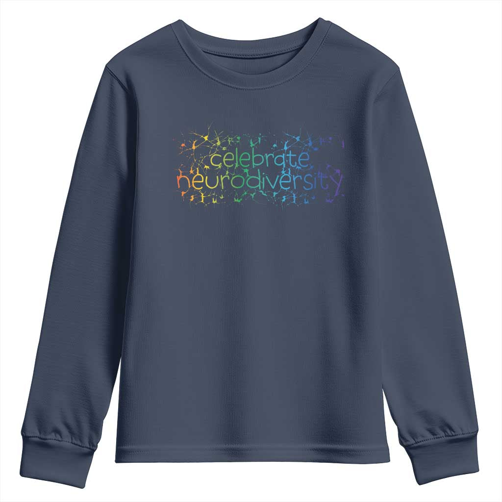 Celebrate Neurodiversity Youth Sweatshirt Autism Support ASD ADHD Mental Health