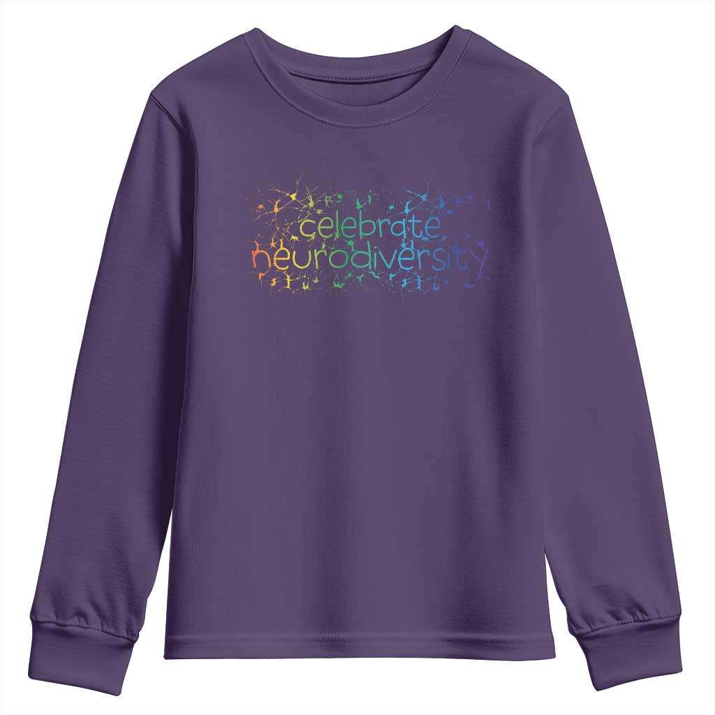 Celebrate Neurodiversity Youth Sweatshirt Autism Support ASD ADHD Mental Health
