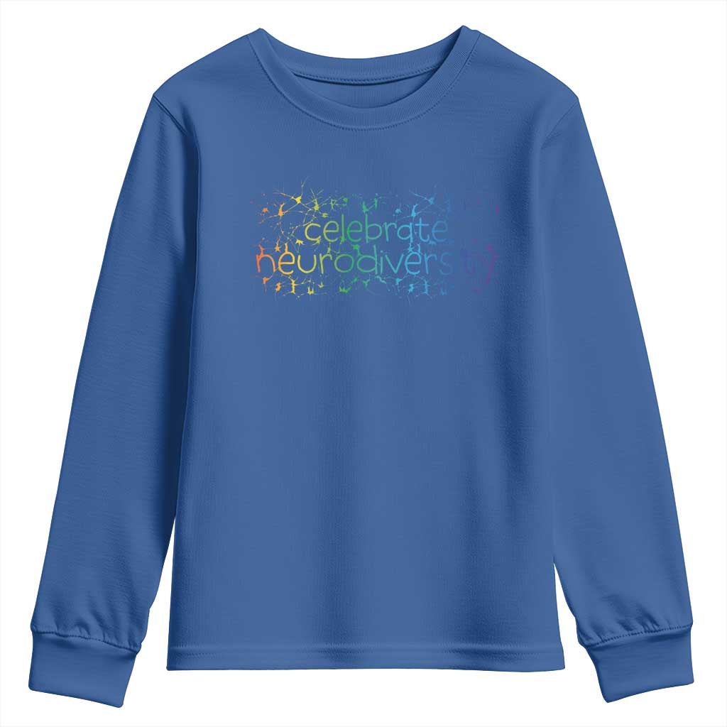 Celebrate Neurodiversity Youth Sweatshirt Autism Support ASD ADHD Mental Health