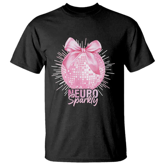 neurodivergent-neuro-sparkly-t-shirt-autism-spectrum-adhd-pink-bow-disco-ball