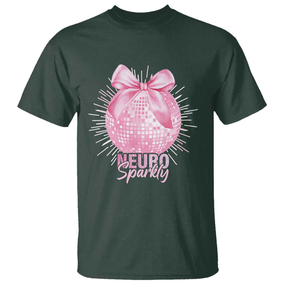 neurodivergent-neuro-sparkly-t-shirt-autism-spectrum-adhd-pink-bow-disco-ball