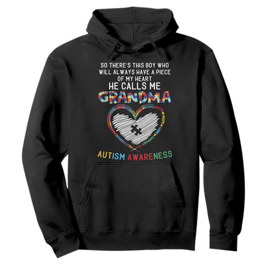 Autism Support Grandma Hoodie Heartfelt He Calls Me Grandma Quote