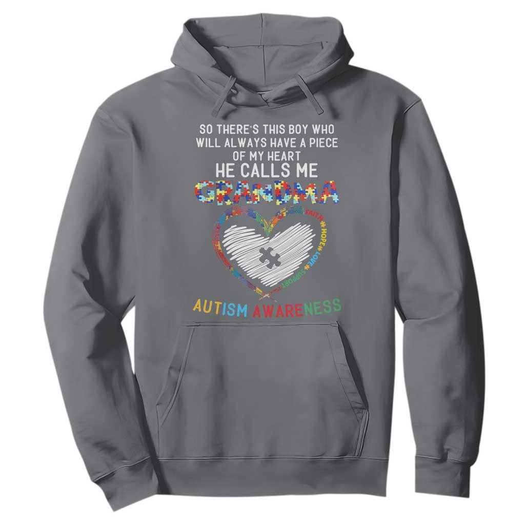 Autism Support Grandma Hoodie Heartfelt He Calls Me Grandma Quote