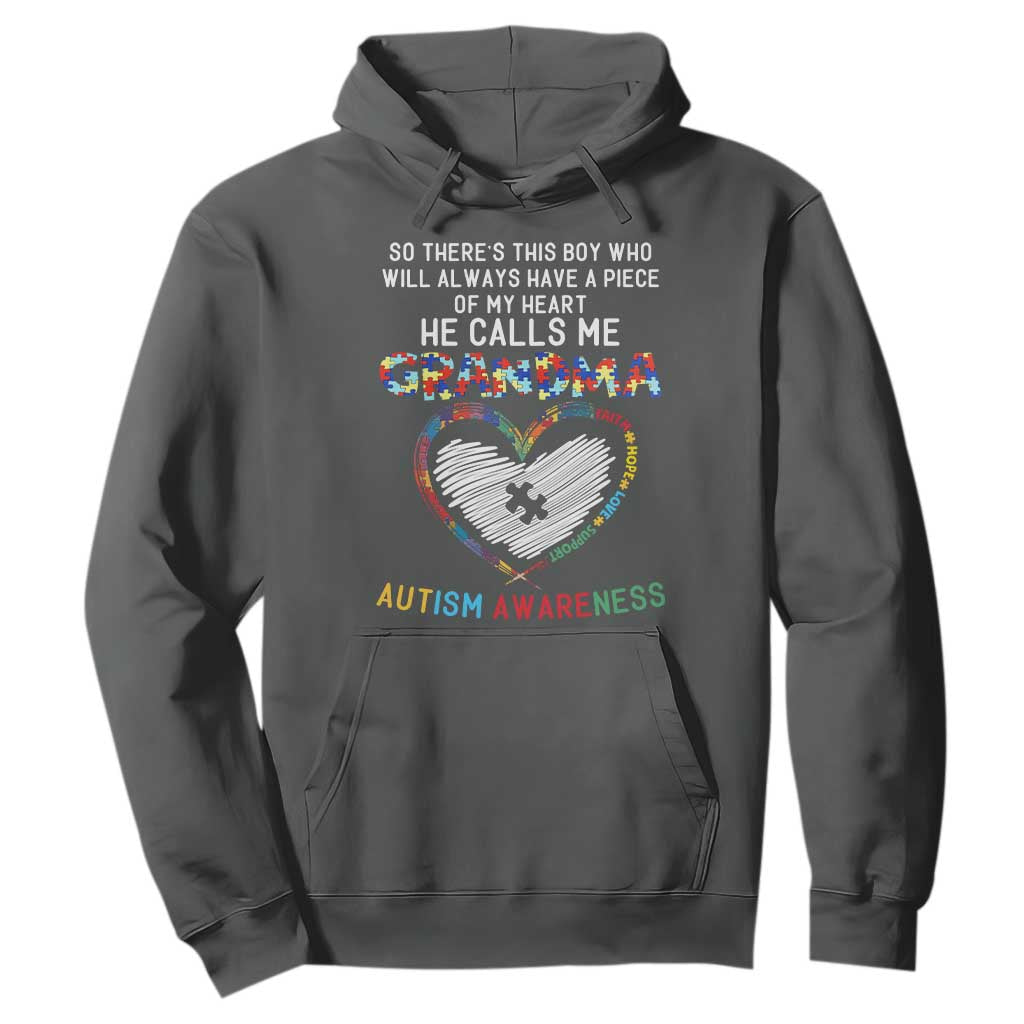 Autism Support Grandma Hoodie Heartfelt He Calls Me Grandma Quote