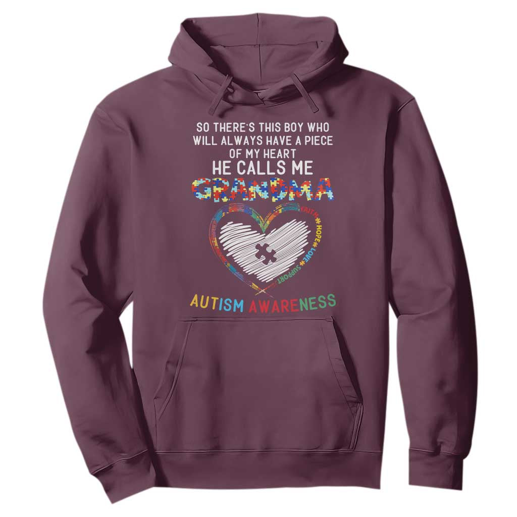 Autism Support Grandma Hoodie Heartfelt He Calls Me Grandma Quote