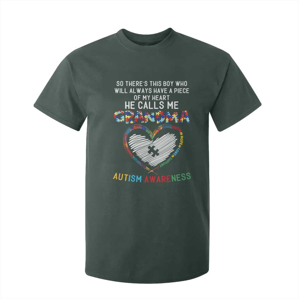 Autism Support Grandma T Shirt For Kid Heartfelt He Calls Me Grandma Quote
