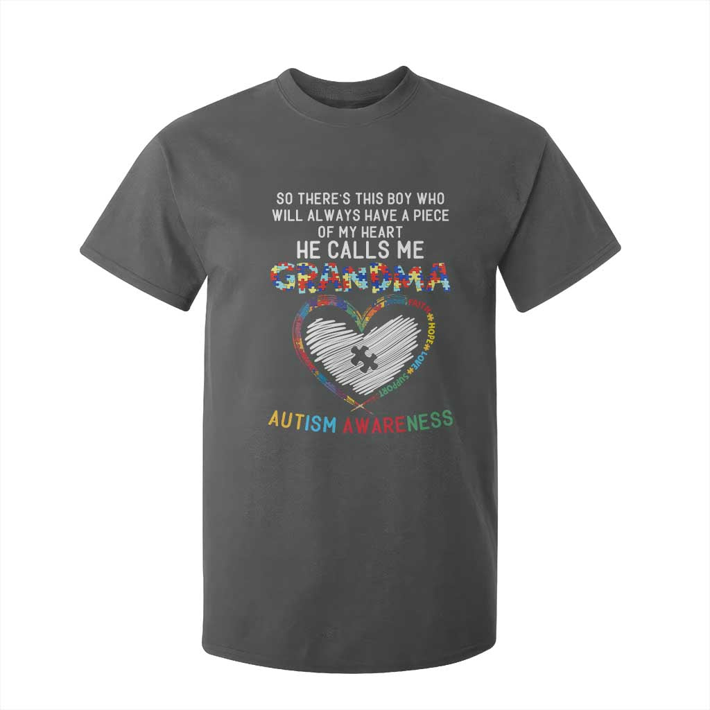 Autism Support Grandma T Shirt For Kid Heartfelt He Calls Me Grandma Quote