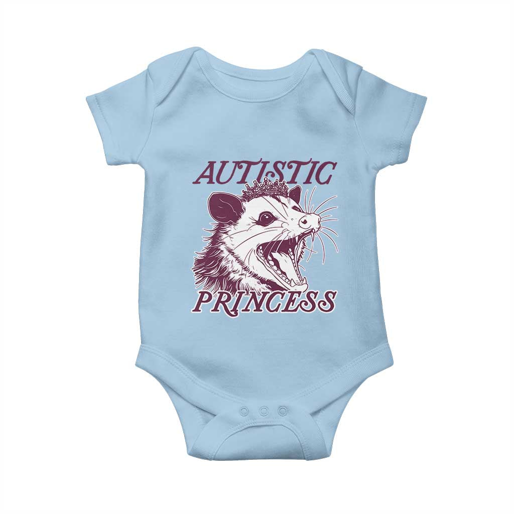 Funny Autistic Princess Baby Onesie Autism Support Opposum