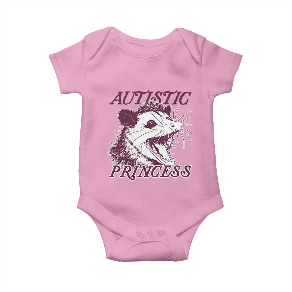 Funny Autistic Princess Baby Onesie Autism Support Opposum