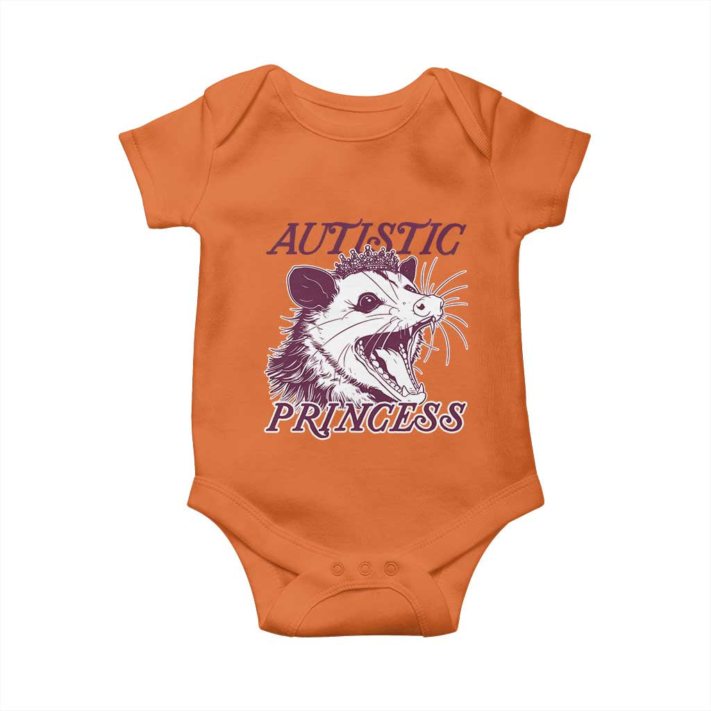 Funny Autistic Princess Baby Onesie Autism Support Opposum