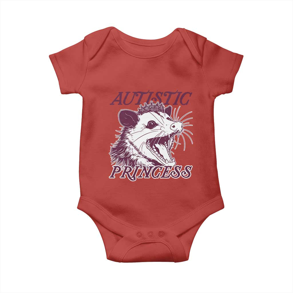 Funny Autistic Princess Baby Onesie Autism Support Opposum