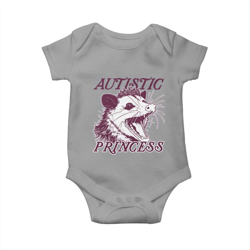 Funny Autistic Princess Baby Onesie Autism Support Opposum