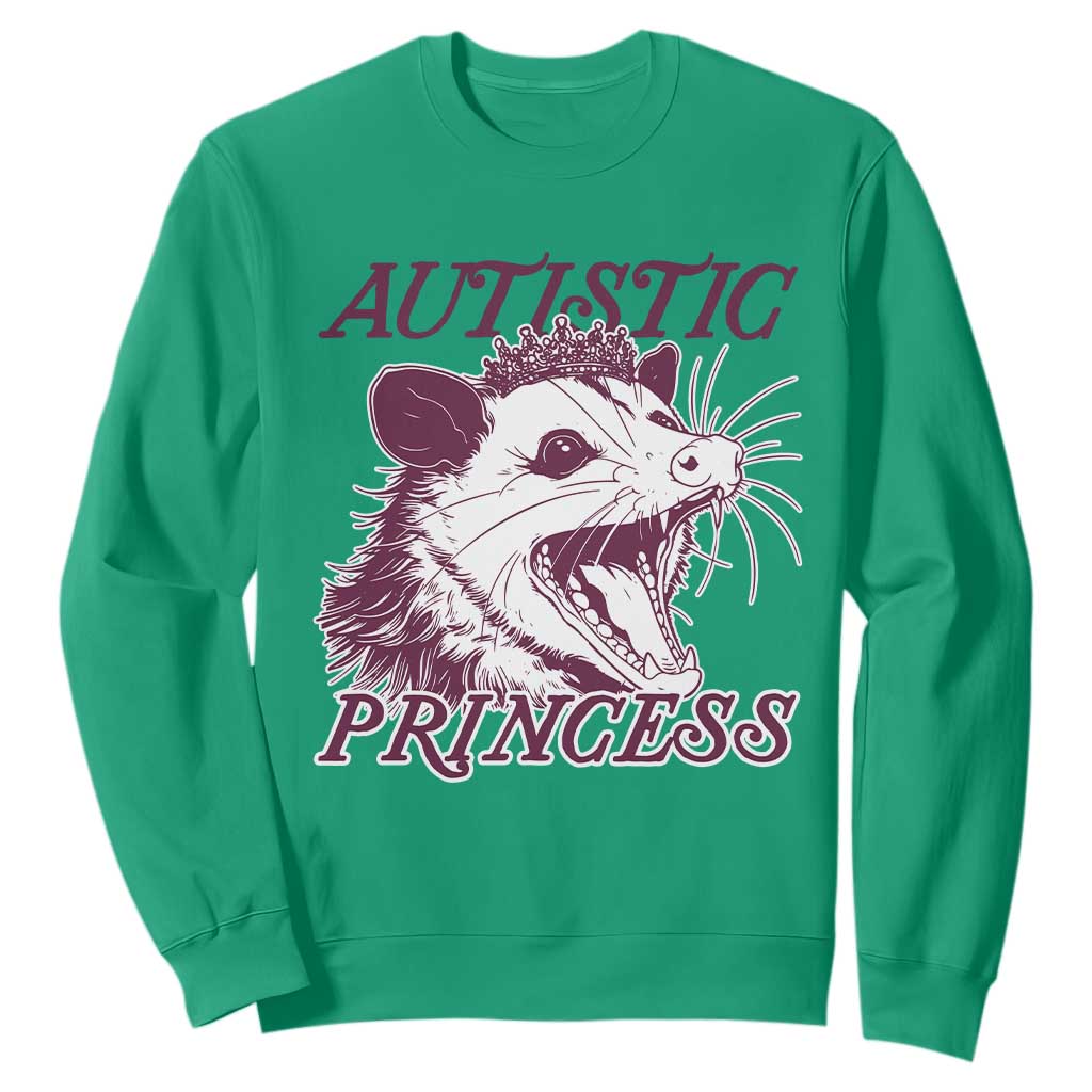 Funny Autistic Princess Sweatshirt Autism Support Opposum