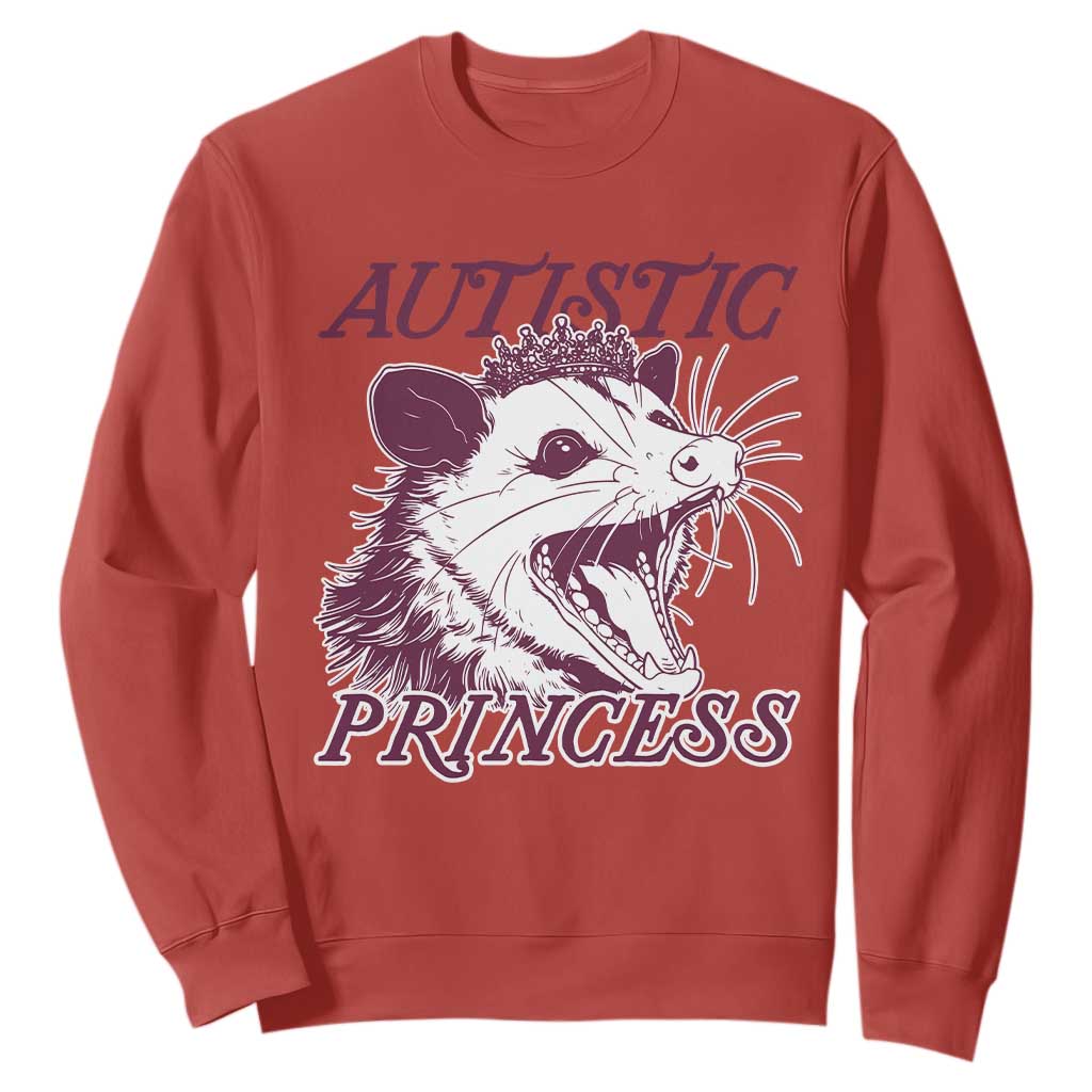 Funny Autistic Princess Sweatshirt Autism Support Opposum