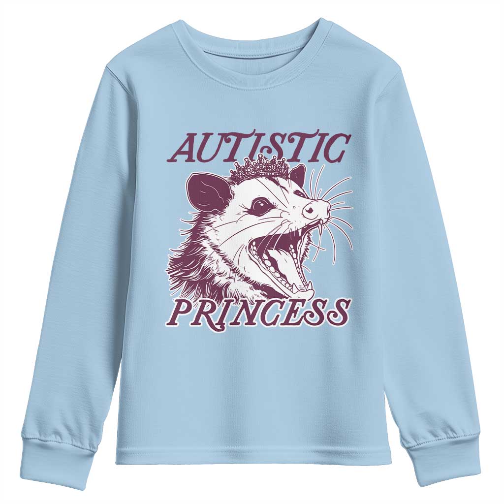 Funny Autistic Princess Youth Sweatshirt Autism Support Opposum