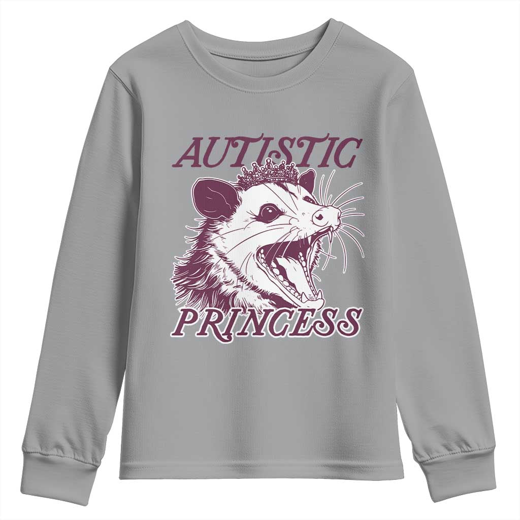 Funny Autistic Princess Youth Sweatshirt Autism Support Opposum