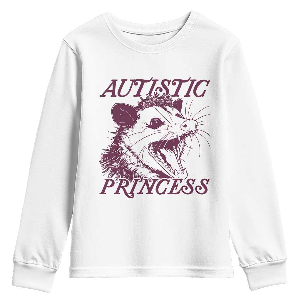 Funny Autistic Princess Youth Sweatshirt Autism Support Opposum