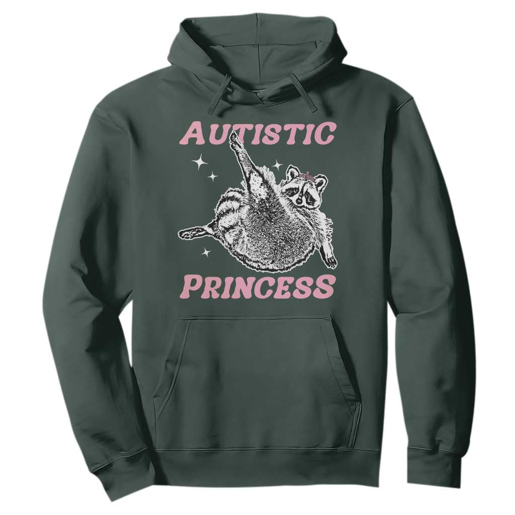 Funny Autistic Princess Hoodie Autism Support Raccoon