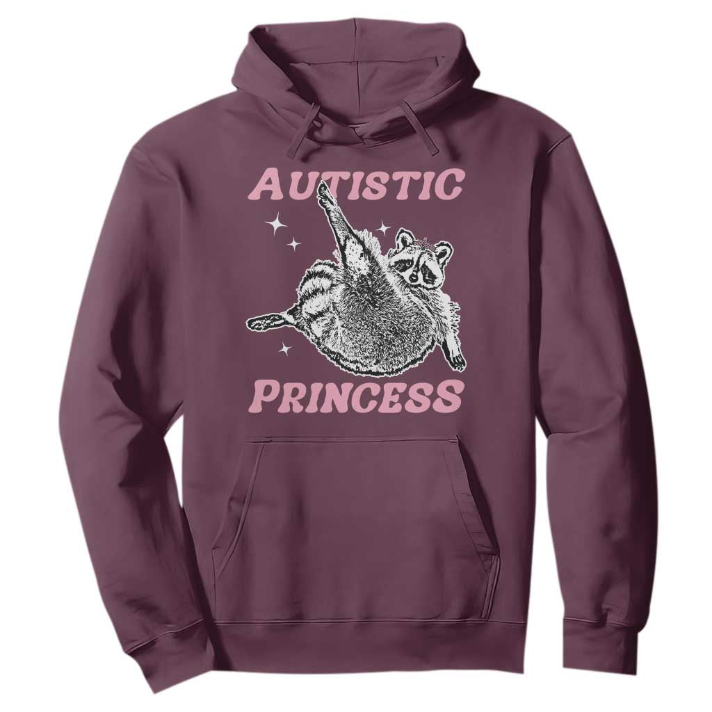 Funny Autistic Princess Hoodie Autism Support Raccoon