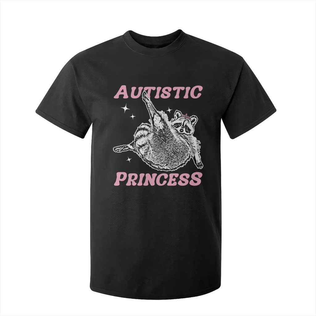 Funny Autistic Princess T Shirt For Kid Autism Support Raccoon