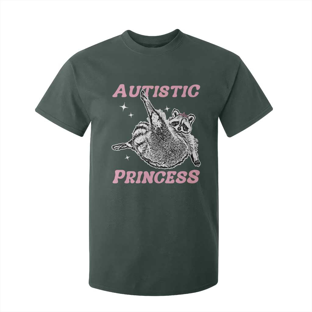 Funny Autistic Princess T Shirt For Kid Autism Support Raccoon