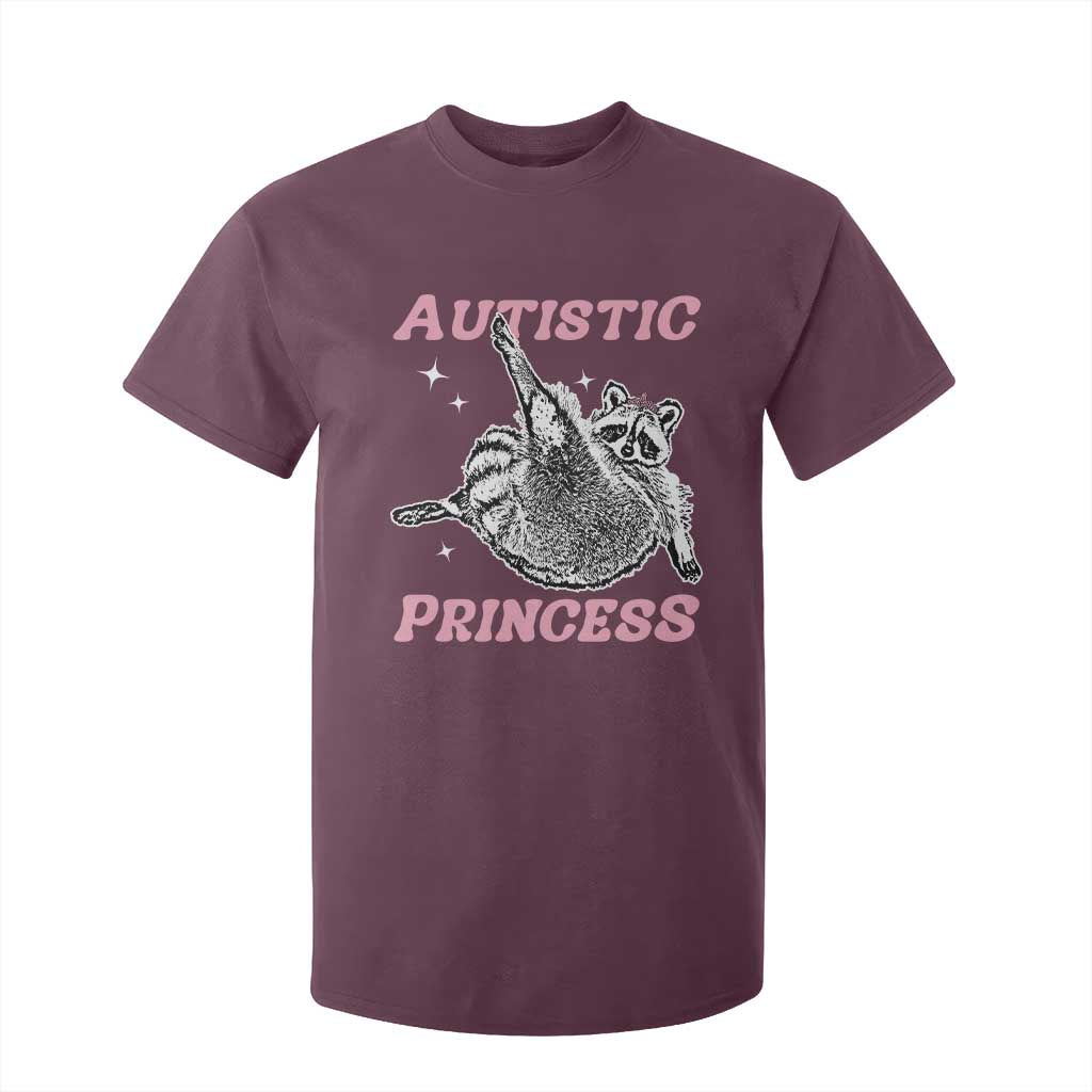 Funny Autistic Princess T Shirt For Kid Autism Support Raccoon