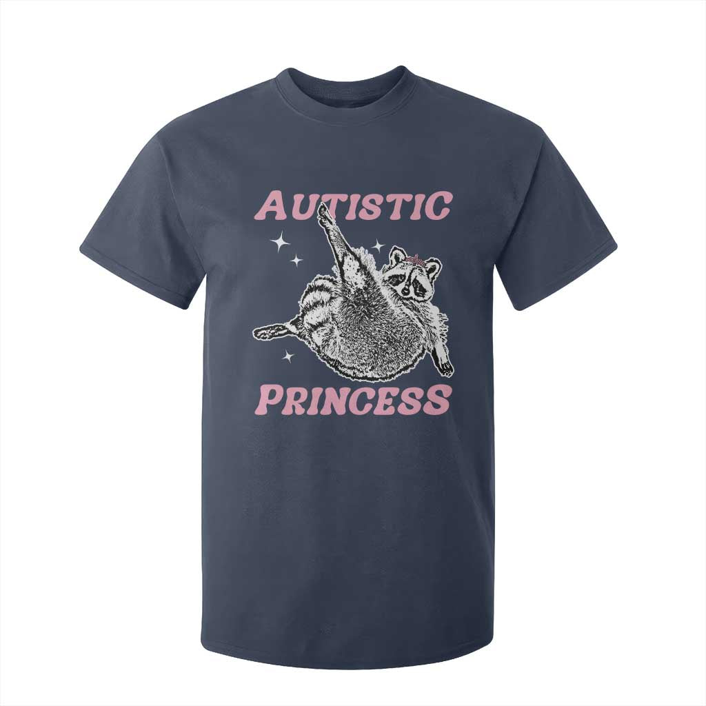 Funny Autistic Princess T Shirt For Kid Autism Support Raccoon