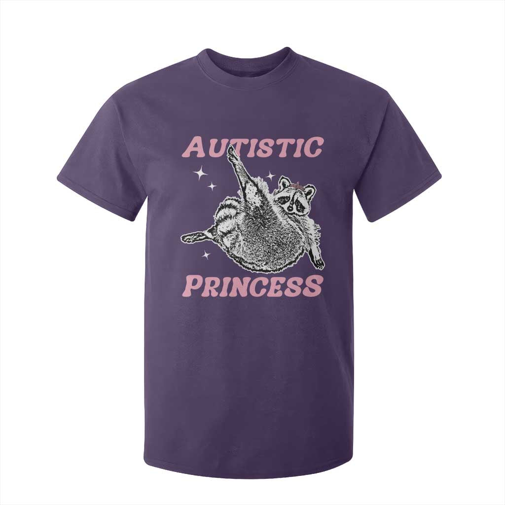 Funny Autistic Princess T Shirt For Kid Autism Support Raccoon