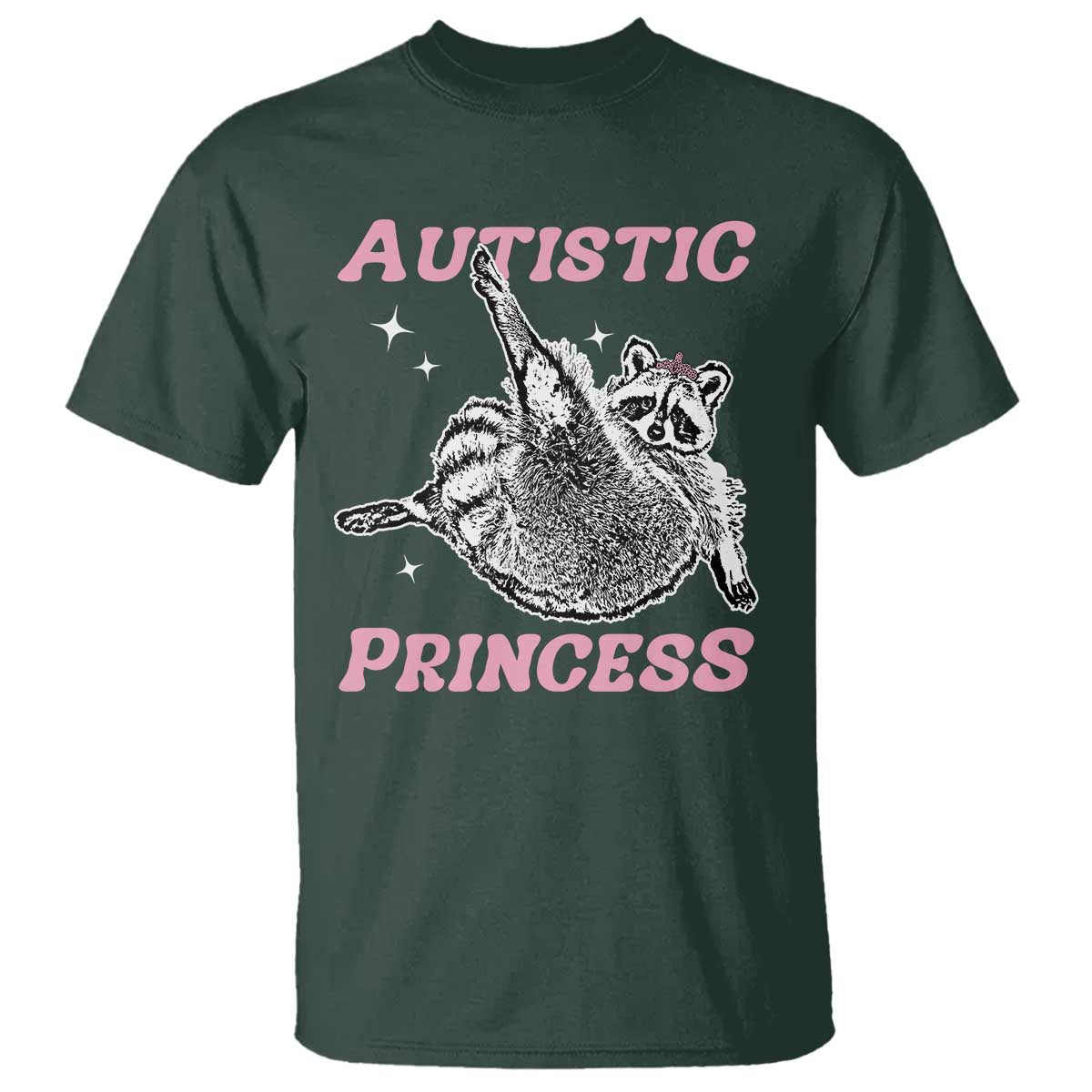 Funny Autistic Princess T Shirt Autism Support Raccoon