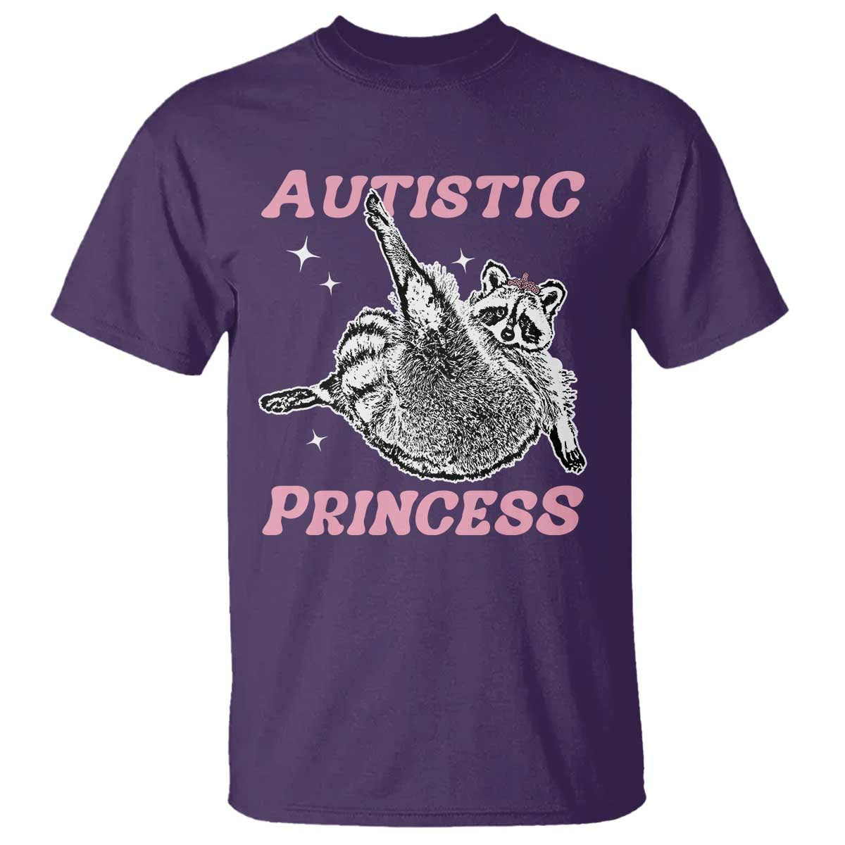 Funny Autistic Princess T Shirt Autism Support Raccoon