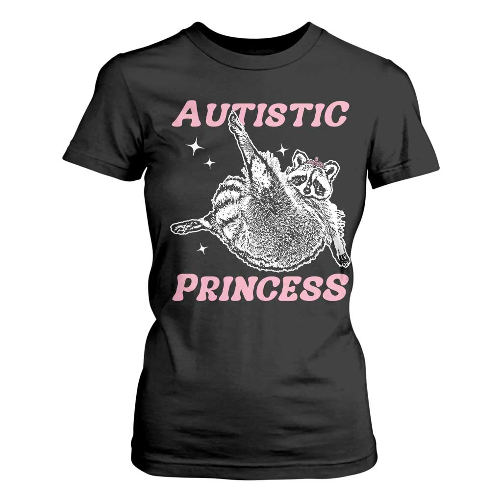 Funny Autistic Princess T Shirt For Women Autism Support Raccoon
